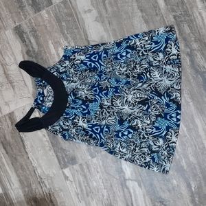 Junior size large perception concept blue black and white blouse